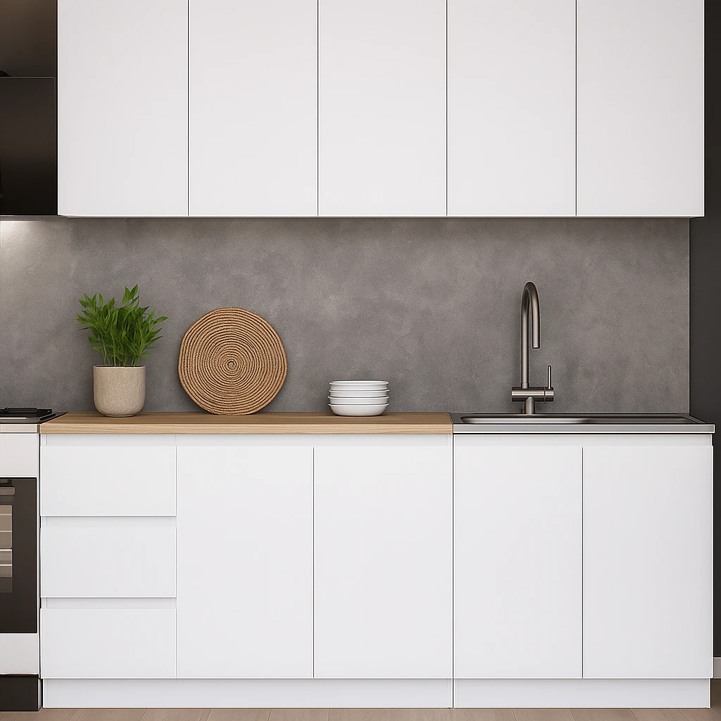 Кухонный прямой модульный гарнитур 2м белый Дельта 2.02 МК"Пирамида"
