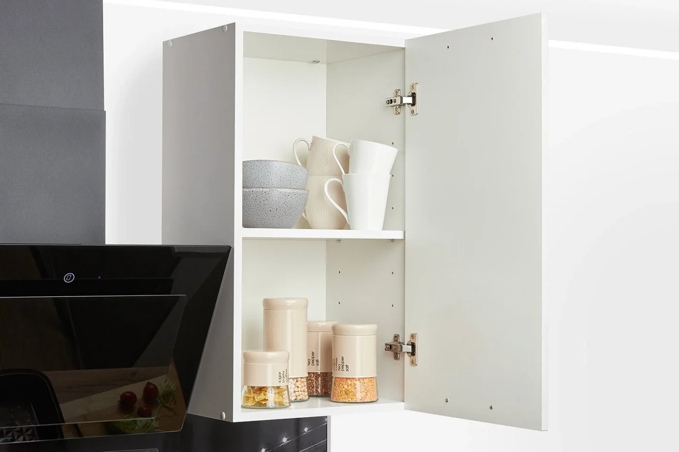 Кухонный гарнитур Hoff Сити 2,4 м, 240х210х60 см, цвет бетон светлый, белый